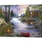 Cabin Lake by Bigelow Illustrations 20" x 16" Canvas Wall Art